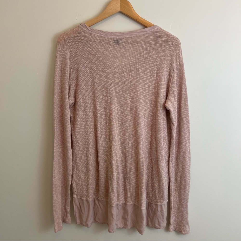 Anthropologie Left of Center Tunic Sweater Size Medium Textured Powder‎ Pink - Picture 7 of 7